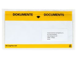 Sobre autoadhesivo q-connect portadocumentos multilingue 225x165 mm ventana transparente paquete de 100