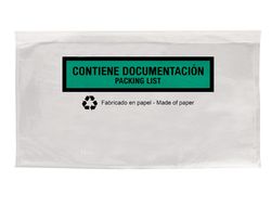 Sobre autoadhesivo q-connect portadocumentos multilingue 240x135 mm sin ventana 100% papel paquete de 100 unidades