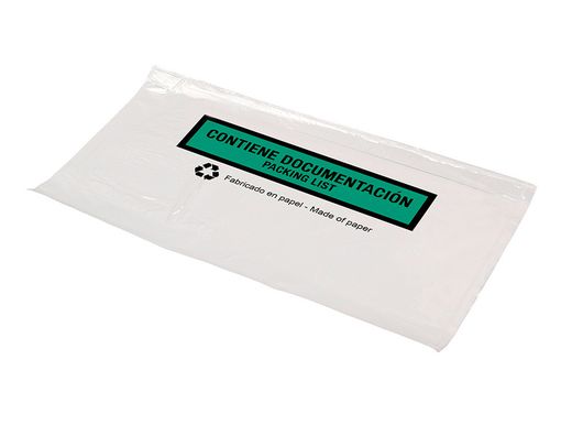 Sobre autoadhesivo q-connect portadocumentos multilingue 240x135 mm sin ventana 100% papel paquete de 100 unidades
