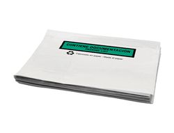 Sobre autoadhesivo q-connect portadocumentos multilingue 240x180 mm sin ventana 100% papel paquete de 100 unidades