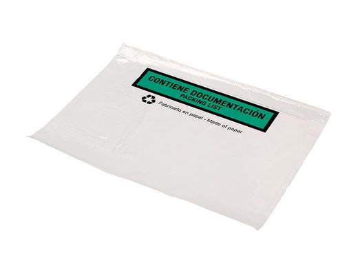 Sobre autoadhesivo q-connect portadocumentos multilingue 240x180 mm sin ventana 100% papel paquete de 100 unidades