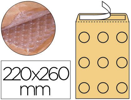 Sobre Burbujas Crema Q-Connect E/2 220 X 260 mm Caja de 100