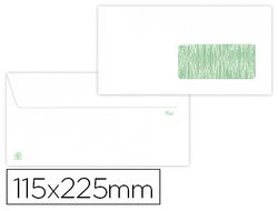 Sobre liderpapel blanco 115x225 mm ventana derecha solapa tira de silicona papel reciclado 90 gr caja de 500