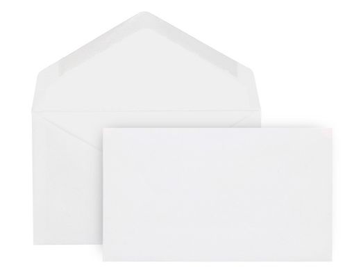 Sobre liderpapel blanco con fondo 95x162 mm engomado solapa de pico caja de 500 unidades