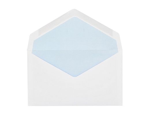 Sobre liderpapel blanco con fondo 95x162 mm engomado solapa de pico paquete de 25 unidades