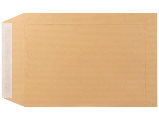 Sobre liderpapel bolsa fuelle kraft 229x324 mm solapa tira de silicona papel 120 gr caja de 50 unidades