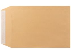 Sobre liderpapel bolsa fuelle kraft 250x353 mm solapa tira de silicona papel 120 gr caja de 50 unidades