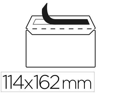 Sobre liderpapel n 19 blanco c6 114x162 mm tira de silicona paquete de 25 unidades SB85