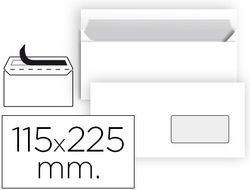Sobre Liderpapel N 4 Blanco Americano Ventana Derecha 115X225 mm Tira de Silicona Paquete de 25 Unidades