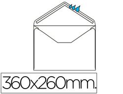 Sobre Liderpapel N.16 Blanco Folio Especial 260X360Mm Engomado Caja de 250 Unidades Solapa de Pico