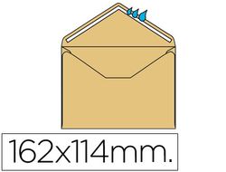 Sobre Liderpapel N.23 Crema C6 114X162 mm Engomado Solapa de Pico Caja de 500 Unidades