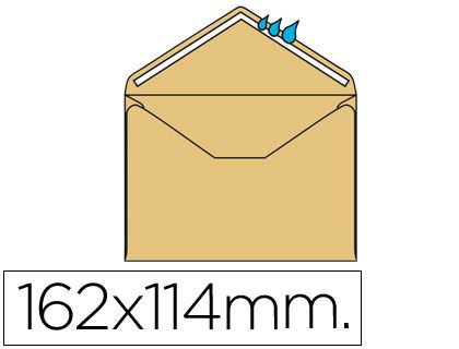 Sobre Liderpapel N.23 Crema C6 114X162 mm Engomado Solapa de Pico Caja de 500 Unidades