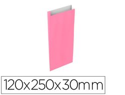 Sobre papel basika celulosa rosa con fuelle xs 120x250x30 mm paquete de 25 unidades