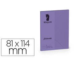 Sobre rossler coloretti c7 color lila 81x114 mm pack de 5 unidades