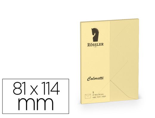 Sobre rossler coloretti c7 color marron arena 81x114 mm pack de 5 unidades