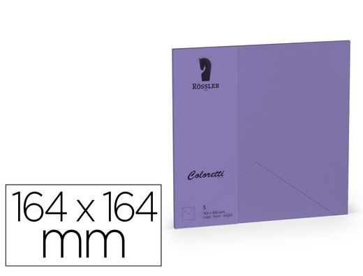 Sobre rossler coloretti cuadrado grande color lila 164x164xmm pack de 5 unidades
