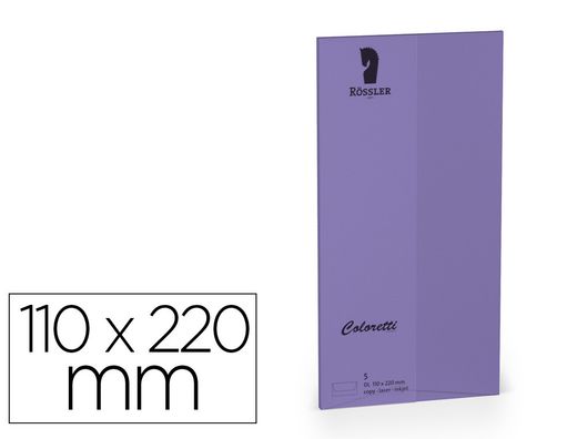 Sobre rossler coloretti dl americano color lila 110x220 mm pack de 5 unidades