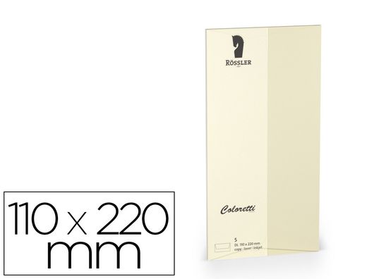 Sobre rossler coloretti dl americano color marmol crema 110x220 mm pack de 5 unidades