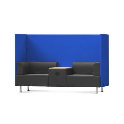 Sofá Soft Seating Doble + Mesa 200x129x68 cm Color Negro/Azul