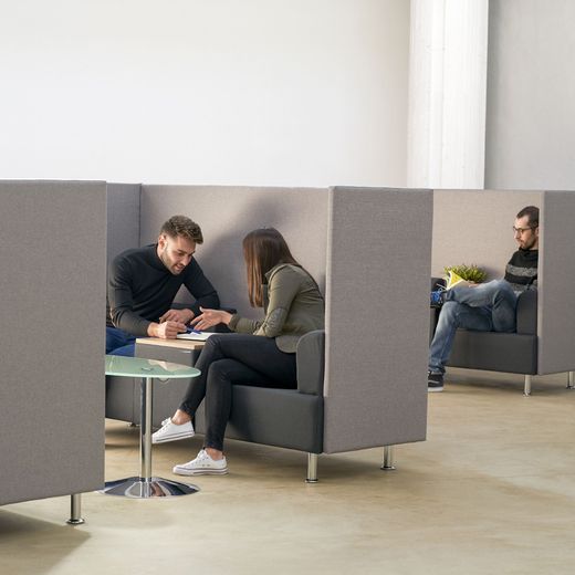 Sofá Soft Seating Doble + Mesa 200x129x68 cm Color Negro/Azul