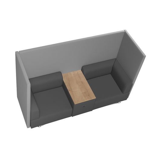 Sofá Soft Seating Doble + Mesa 200x129x68 cm Color Negro/Gris