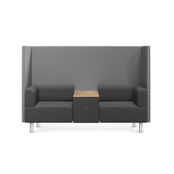 Sofá Soft Seating Doble + Mesa 200x129x68 cm Color Negro/Gris