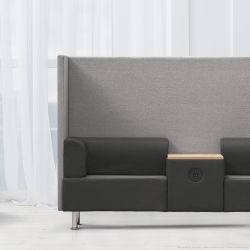Sofá Soft Seating Doble + Mesa 200x129x68 cm Color Negro/Gris
