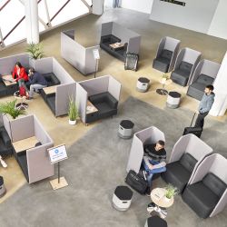 Sofá Soft Seating Doble + Mesa 200x129x68 cm Color Negro/Gris