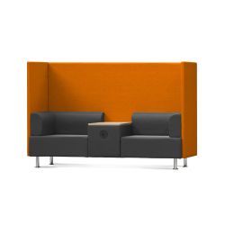 Sofá Soft Seating Doble + Mesa 200x129x68 cm Color Negro/Naranja