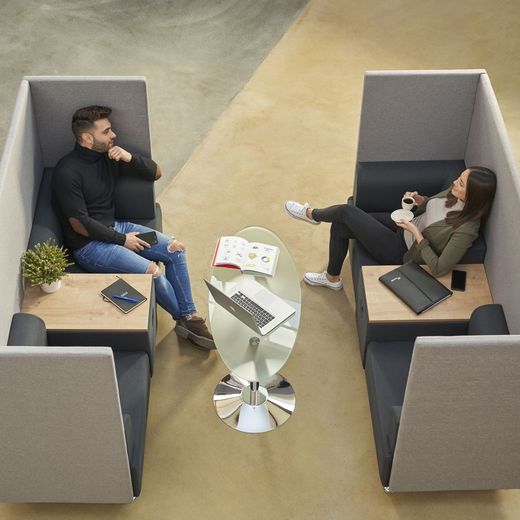 Sofá Soft Seating Doble + Mesa 200x129x68 cm Color Negro/Naranja