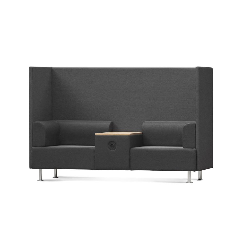 Sofá Soft Seating Doble + Mesa 200x129x68 cm Color Negro/Negro