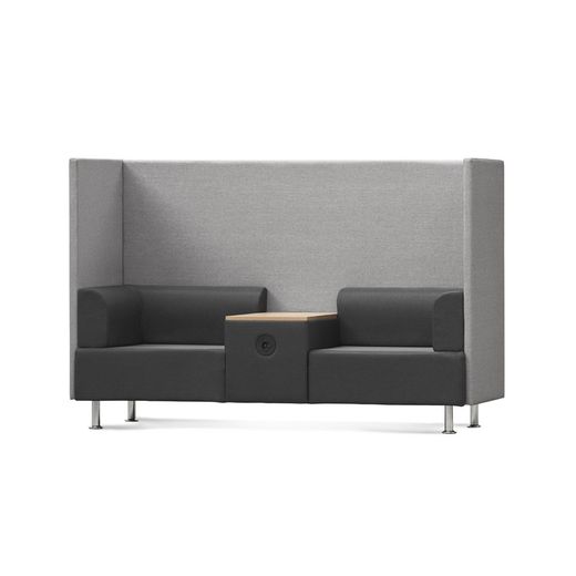 Sofá Soft Seating Doble + Mesa 200x129x68 cm Color Negro/Negro