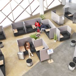 Sofá Soft Seating Doble + Mesa 200x129x68 cm Color Negro/Negro