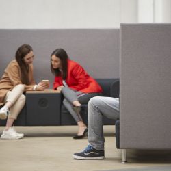 Sofá Soft Seating Doble + Mesa 200x129x68 cm Color Negro/Negro