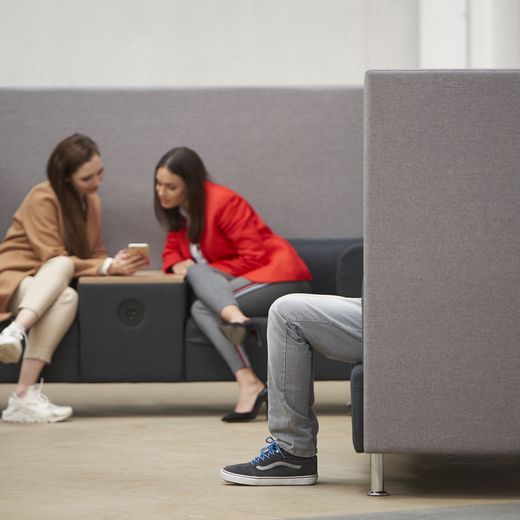 Sofá Soft Seating Doble + Mesa 200x129x68 cm Color Negro/Negro