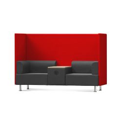 Sofá Soft Seating Doble + Mesa 200x129x68 cm Color Negro/Rojo