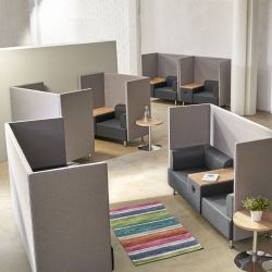 Sofá Soft Seating Doble + Mesa 200x129x68 cm Color Negro/Rojo