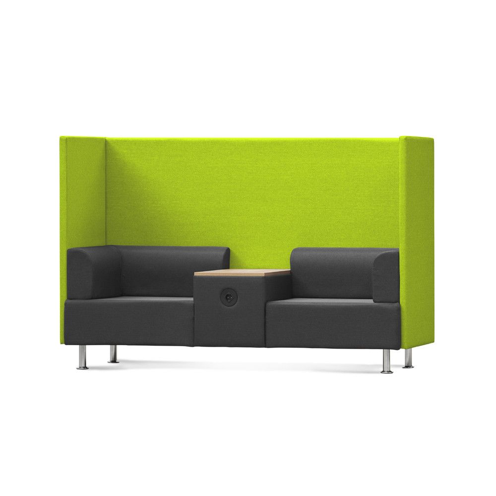 Sofá Soft Seating Doble + Mesa 200x129x68 cm Color Negro/Verde