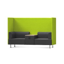 Sofá Soft Seating Doble + Mesa 200x129x68 cm Color Negro/Verde
