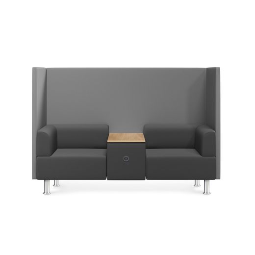 Sofá Soft Seating Doble + Mesa 200x129x68 cm Color Negro/Verde