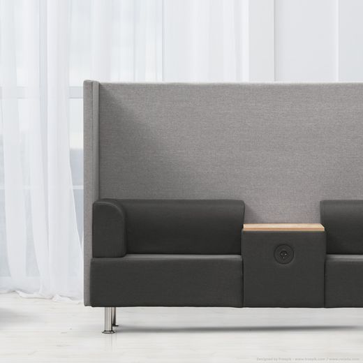 Sofá Soft Seating Doble + Mesa 200x129x68 cm Color Negro/Verde