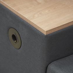 Sofá Soft Seating Individual + Mesa 125x129x68 cm. Color Negro/Gris