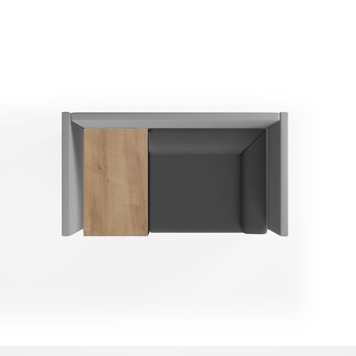Sofá Soft Seating Individual + Mesa 125x129x68 cm. Color Negro/Negro