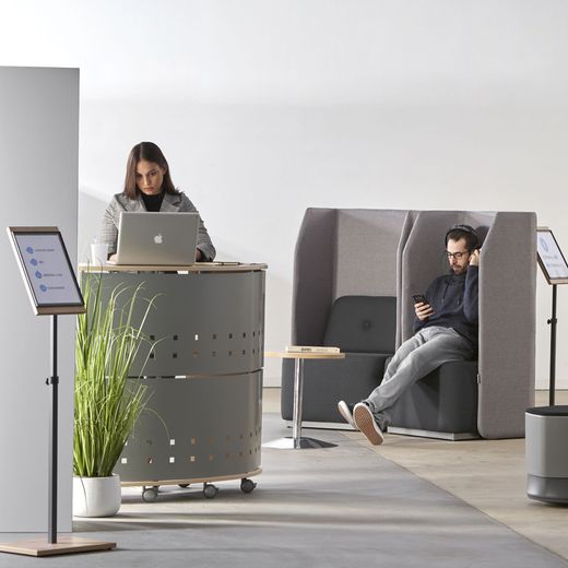 Sofá Soft Seating Individual Negro/Azul 73x66x132 cm