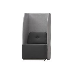 Sofá Soft Seating Individual  Negro/Gris 73x66x132 cm