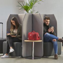 Sofá Soft Seating Individual Negro/Gris 73x66x132 cm