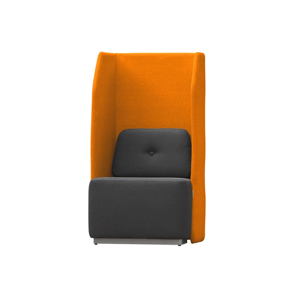 Sofá Soft Seating Individual  Negro/Naranja 73x66x132 cm