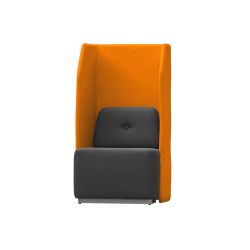 Sofá Soft Seating Individual  Negro/Naranja 73x66x132 cm