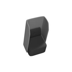 Sofá Soft Seating Individual Negro/Naranja 73x66x132 cm