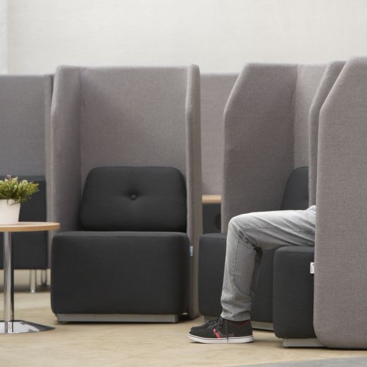 Sofá Soft Seating Individual Negro/Negro 73x66x132 cm